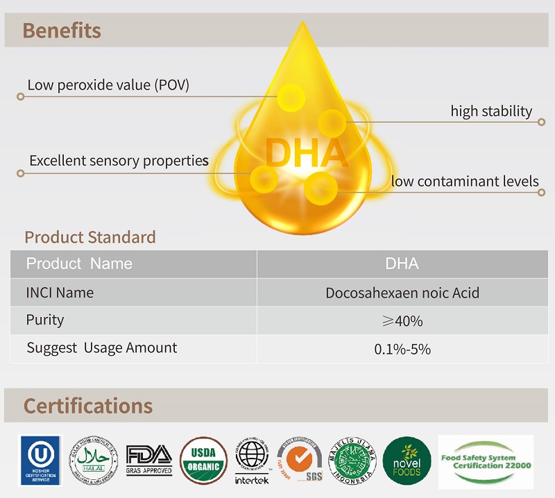 Avantages du DHA dans les formulations cosmétiques Avantages du DHA dans les formulations cosmétiques